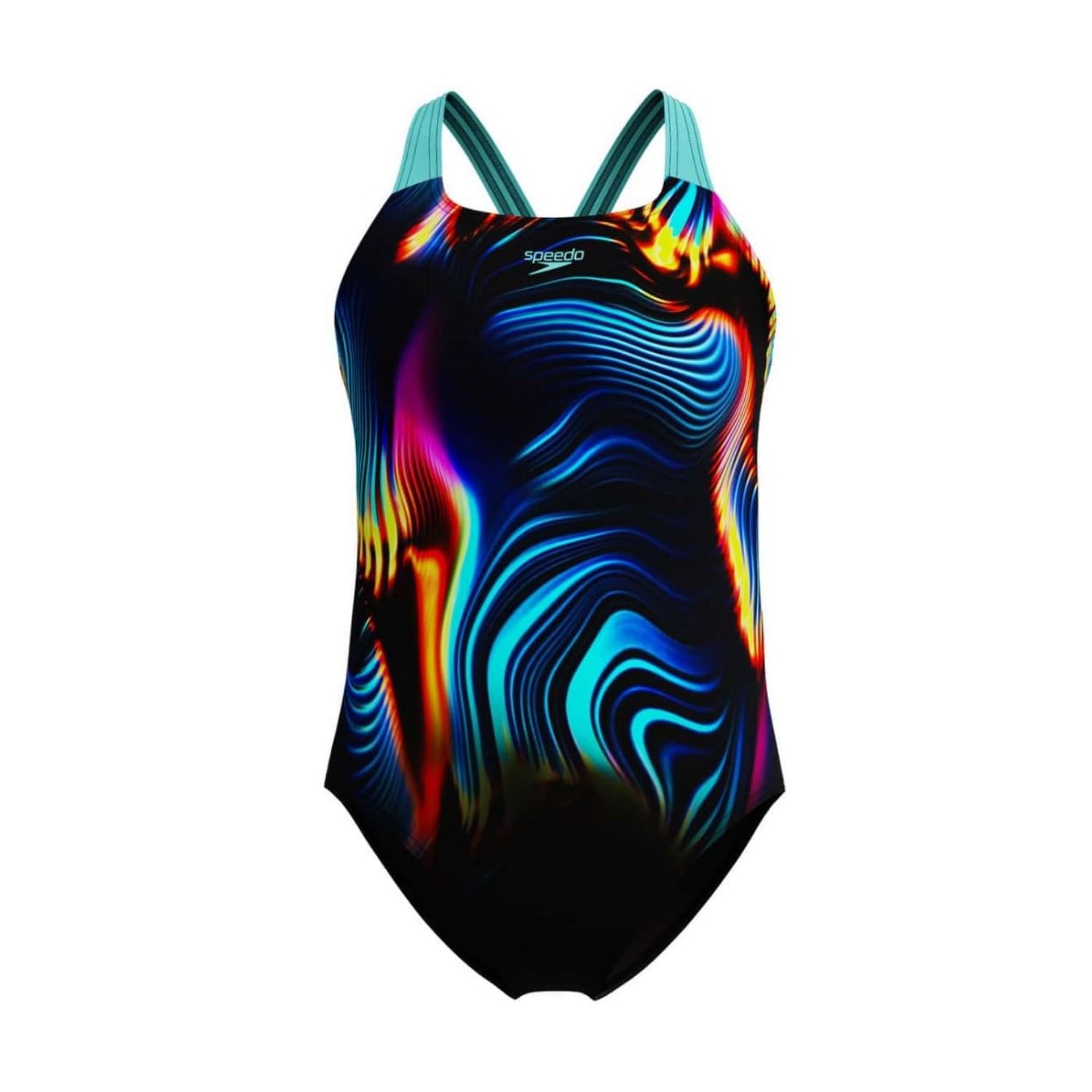 Speedo Kids Dig P Pback One Piece Swimsuit Artic Glass 13 Years