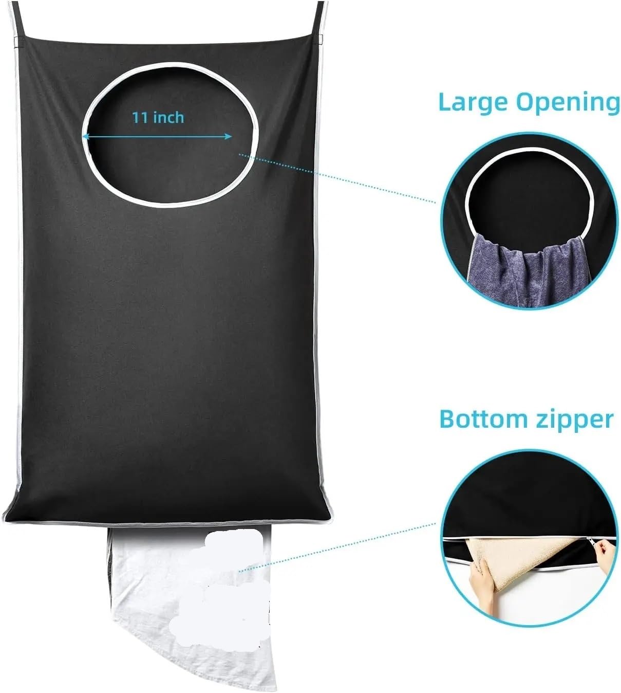 Grande Cesto portabiancheria Pieghevole Impermeabile da Appendere for Il Bagno(Blue-2pack)