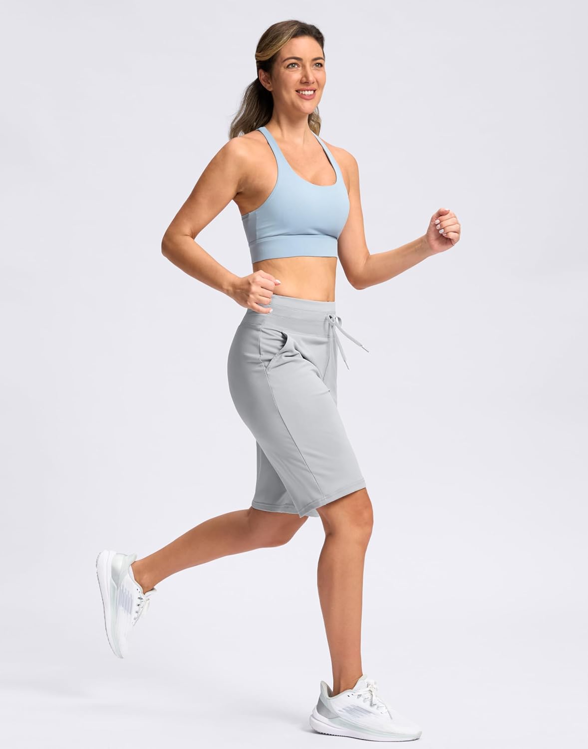 G GRADUAL Bermuda Shorts for Women with Pockets 10" Knee Length Womens High Waisted Long Shorts for Walking Athletic Workout - Image 3