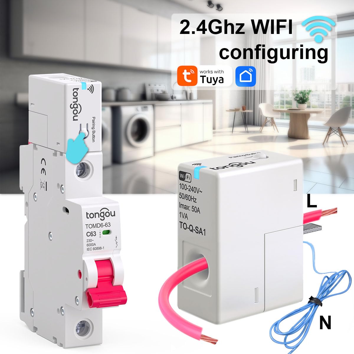 4 szt. Smart Wifi Energy Meter 1 Faza Smart Life Tuya App Control