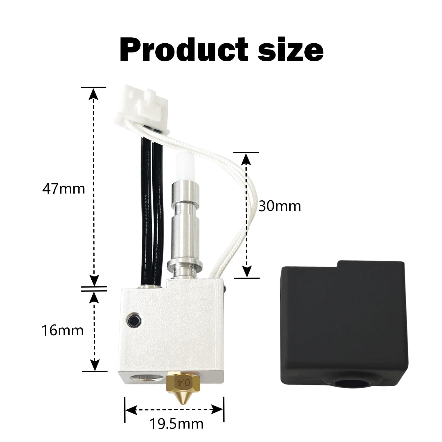 Lot de 2 extrudeuses Kobra S1 Hotend Kobra S1 Combo Hot End Kobra S1 Hotend avec buse en laiton - Tête d'impression de rechange pour imprimante 3D Anycubic