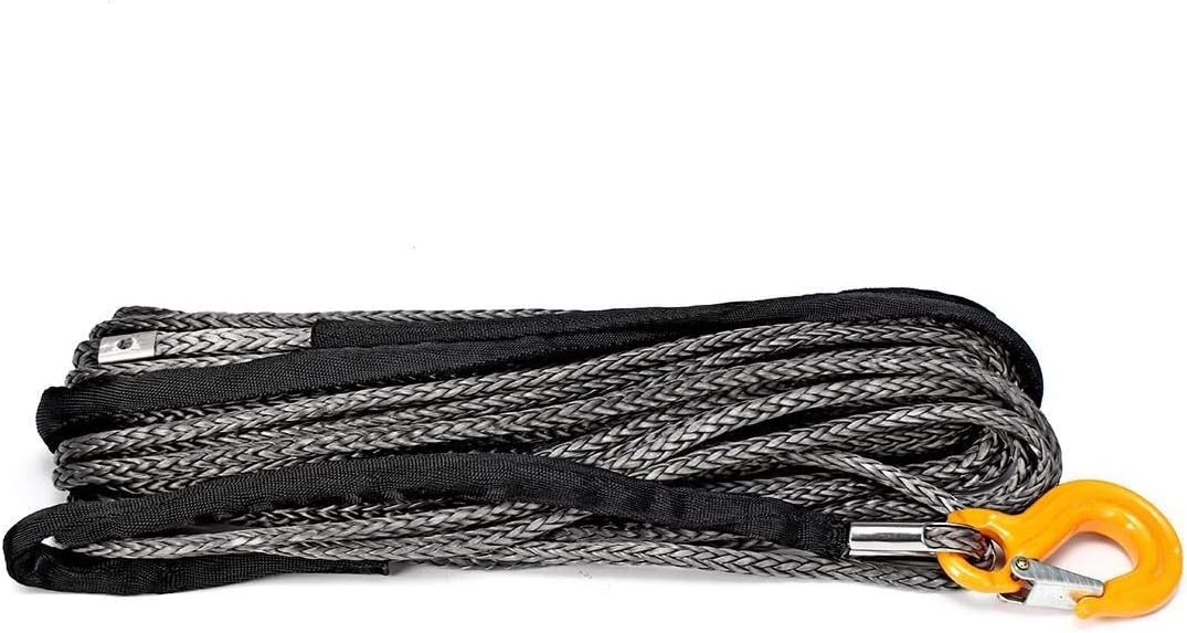 ATV/UTV 30M 8mm Synthetic Winch Rope Off Road Self Recovery Tow Cable Rigging Car Towing Ropes Trailer Belt with Hook for Vehicle Track Tow Rope Winch Cable