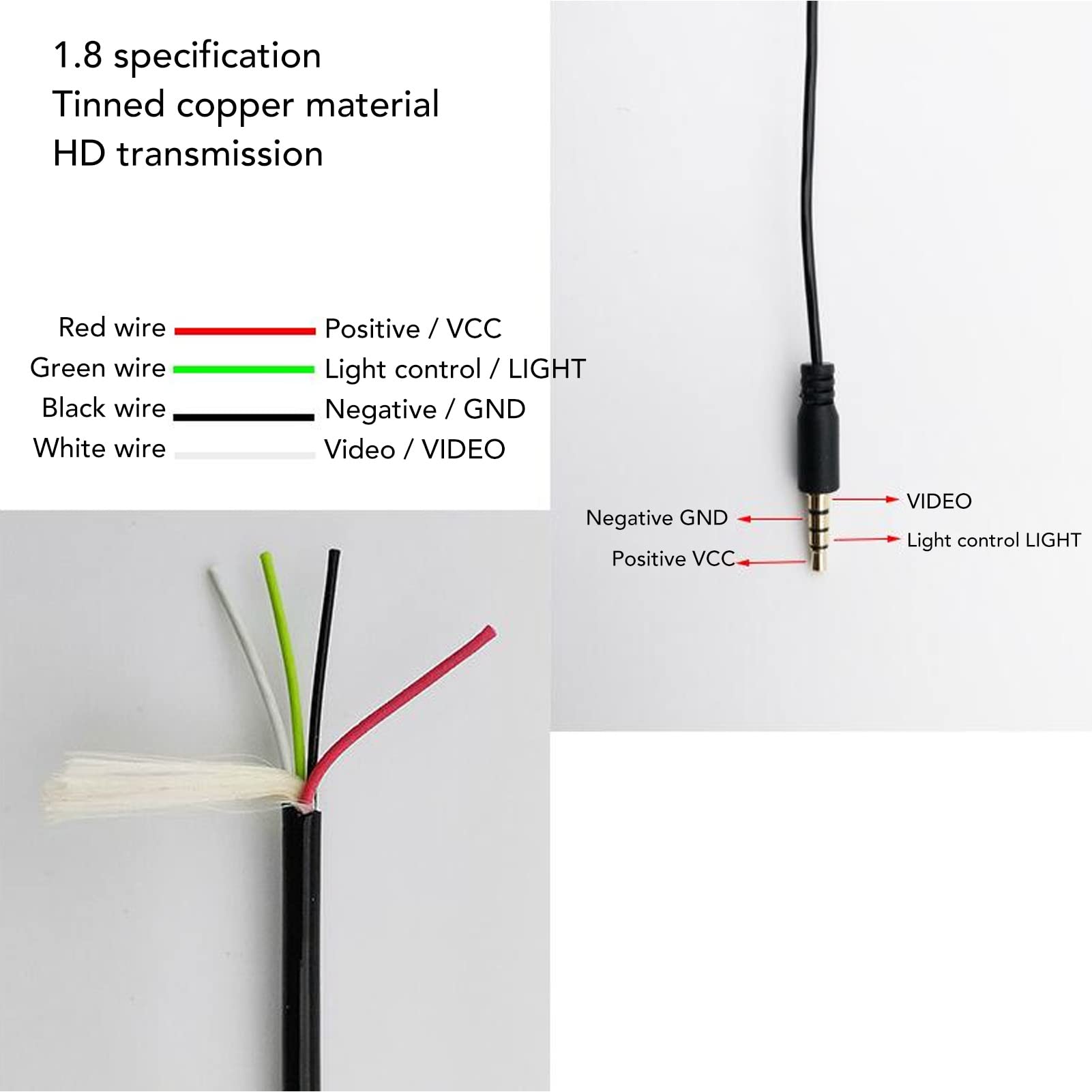 Kabel Kamery Wędkarskiej Transmisja HD Kabel do Lokalizatora Ryb z wtyczką Słuchawek 3,5 Mm Wodoodporna, Stabilna wydajność dla Akcesoriów dla Entuzjastów Wędkarstwa