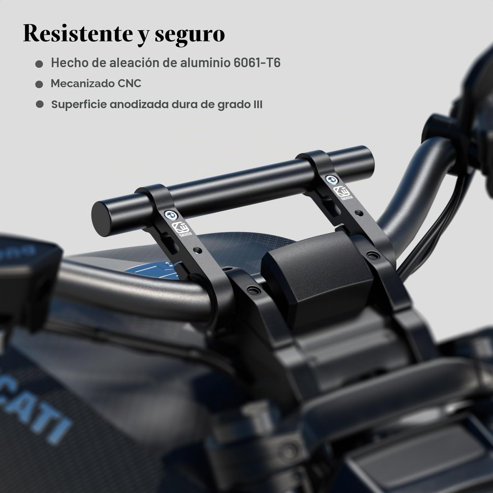 BRCOVAN Extensiones de manillar de aleación de aluminio con barra transversal larga de 8 pulgadas con base de montaje de doble abrazadera compatible con manillares de 0,875''/1''/1,125''/1,26'' para