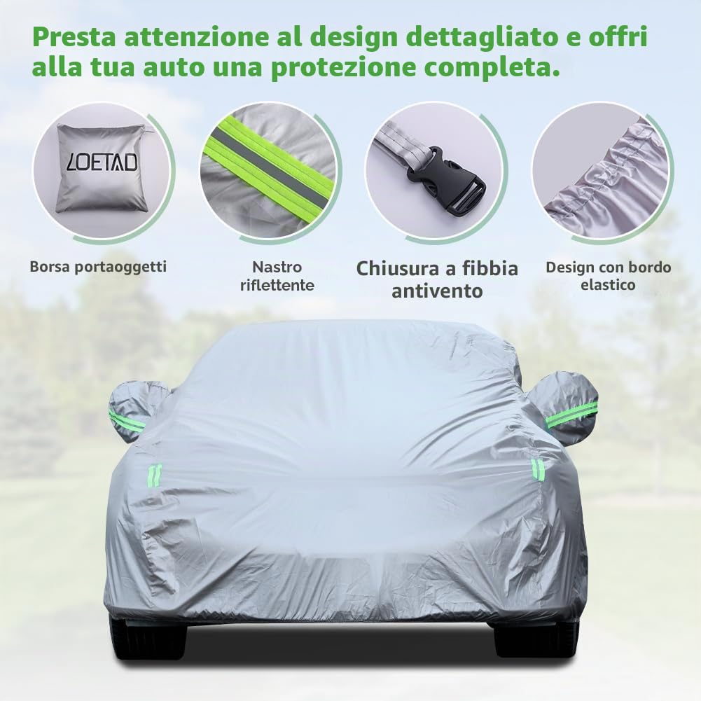 loetad Custodia da Auto Esterno copertura auto impermeabile antipolvere/rasguño universale 470 * 180 * 150 cm