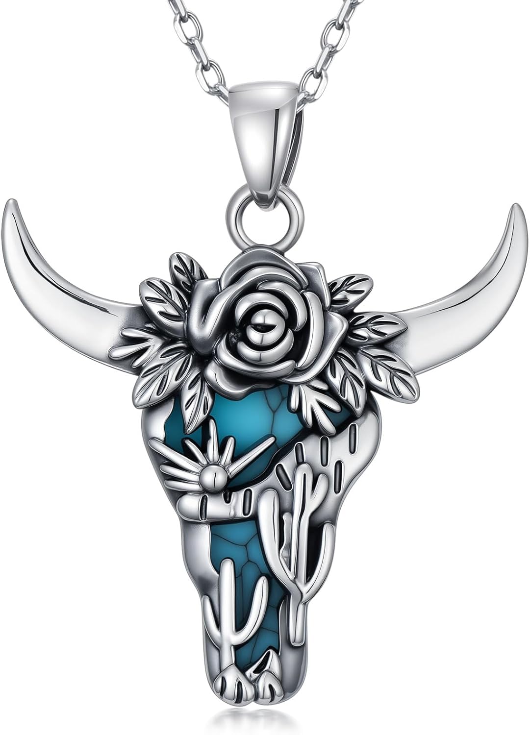 Western Cowboy Necklace 925 Sterling Silver Horseshoe Pendant Western Jewelry Cowgirl Gifts for Women Girlfriend Cowboy Cowgirl