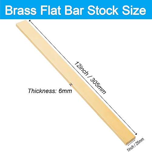 Miniatura 4 de Barra plana de latón, 14 "x 1" C360 Barra plana de latón C360, stock de molino de placa sólida