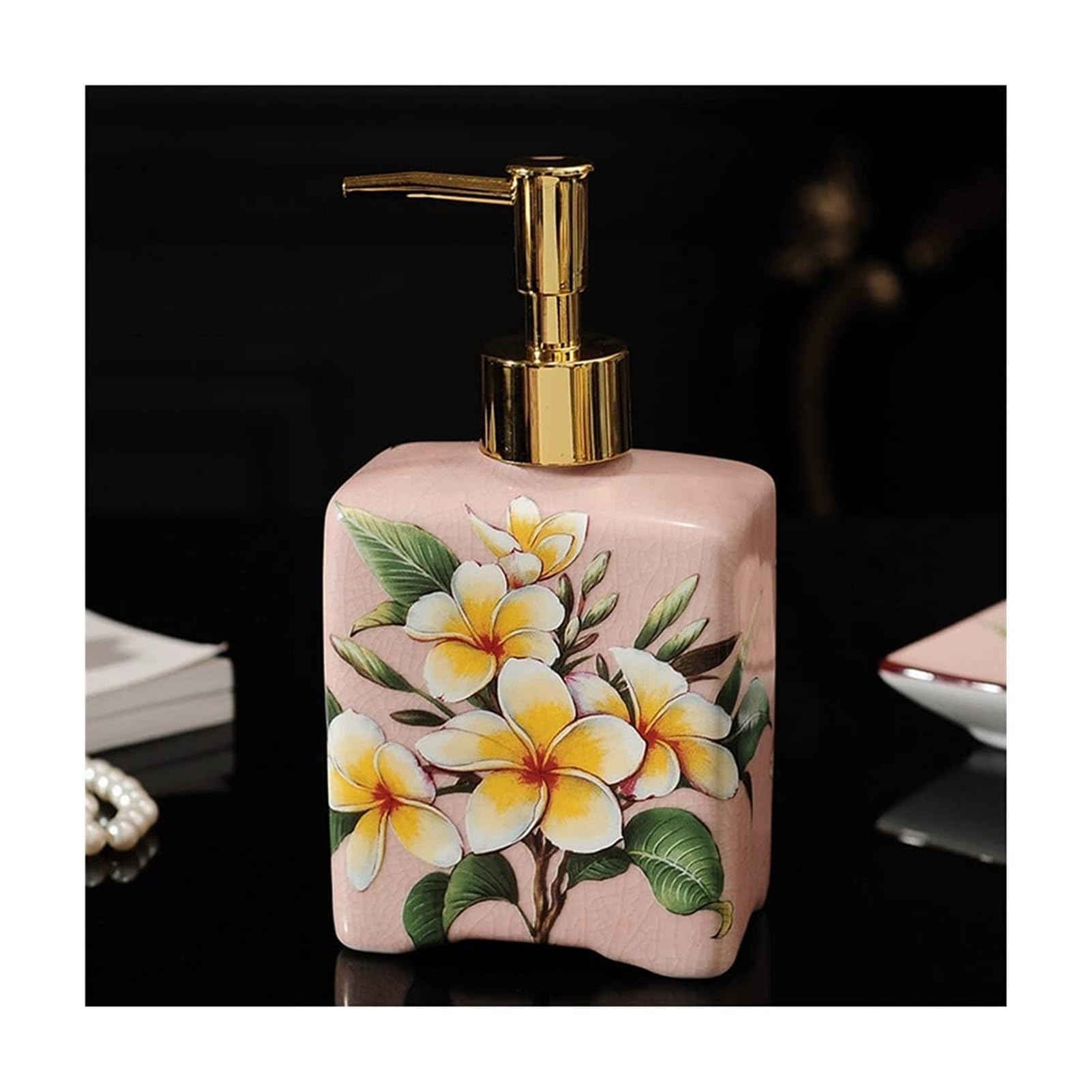 WDSOPK Bathroom accessories Antique Design Soap Dispenser Refillable Handmade Soap Dispenser Premium Kitchen Soap Dispenser Bathroom Home & Kitchen (Pink)
