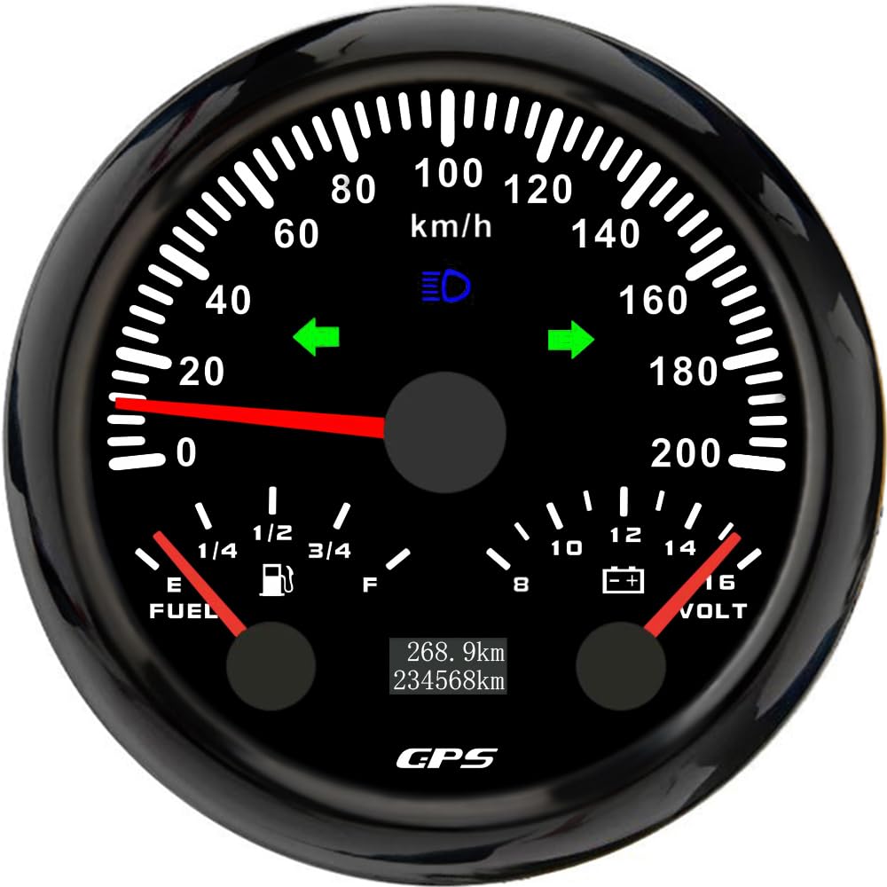 Velocímetro GPS 3 en 1 con odómetro e indicador de nivel de combustible 12V 8