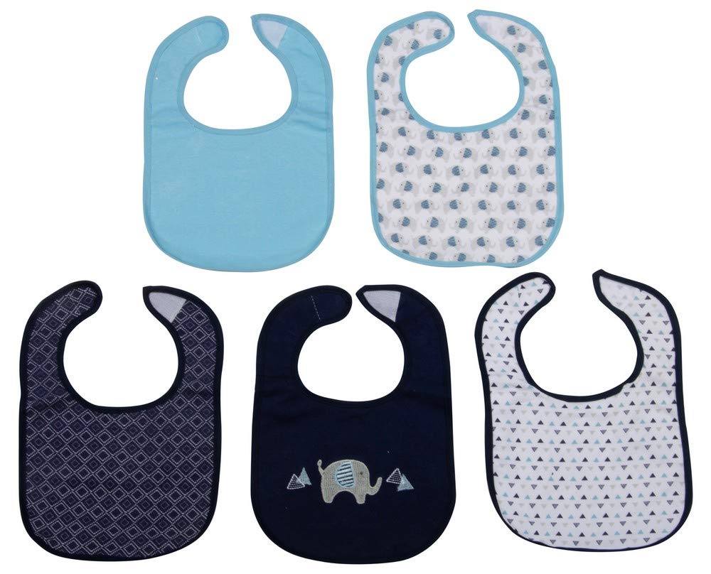 Mother's ChoiceIT9623 Baby Bib Set (Pack of 5, Blue)