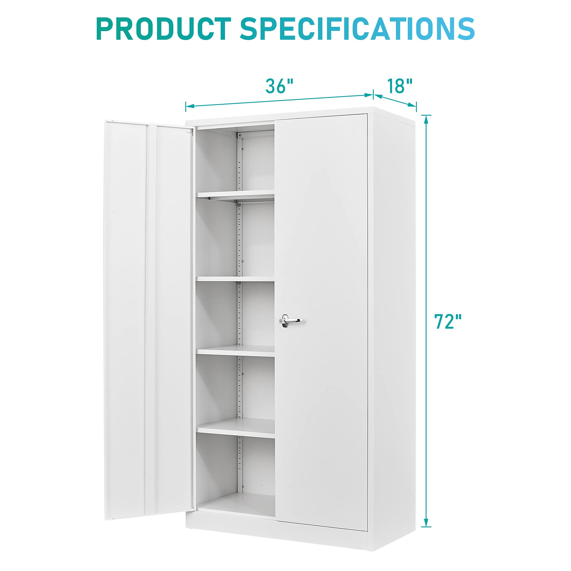 Buy Metal Storage with Locking Doors, 72'' Tall Steel