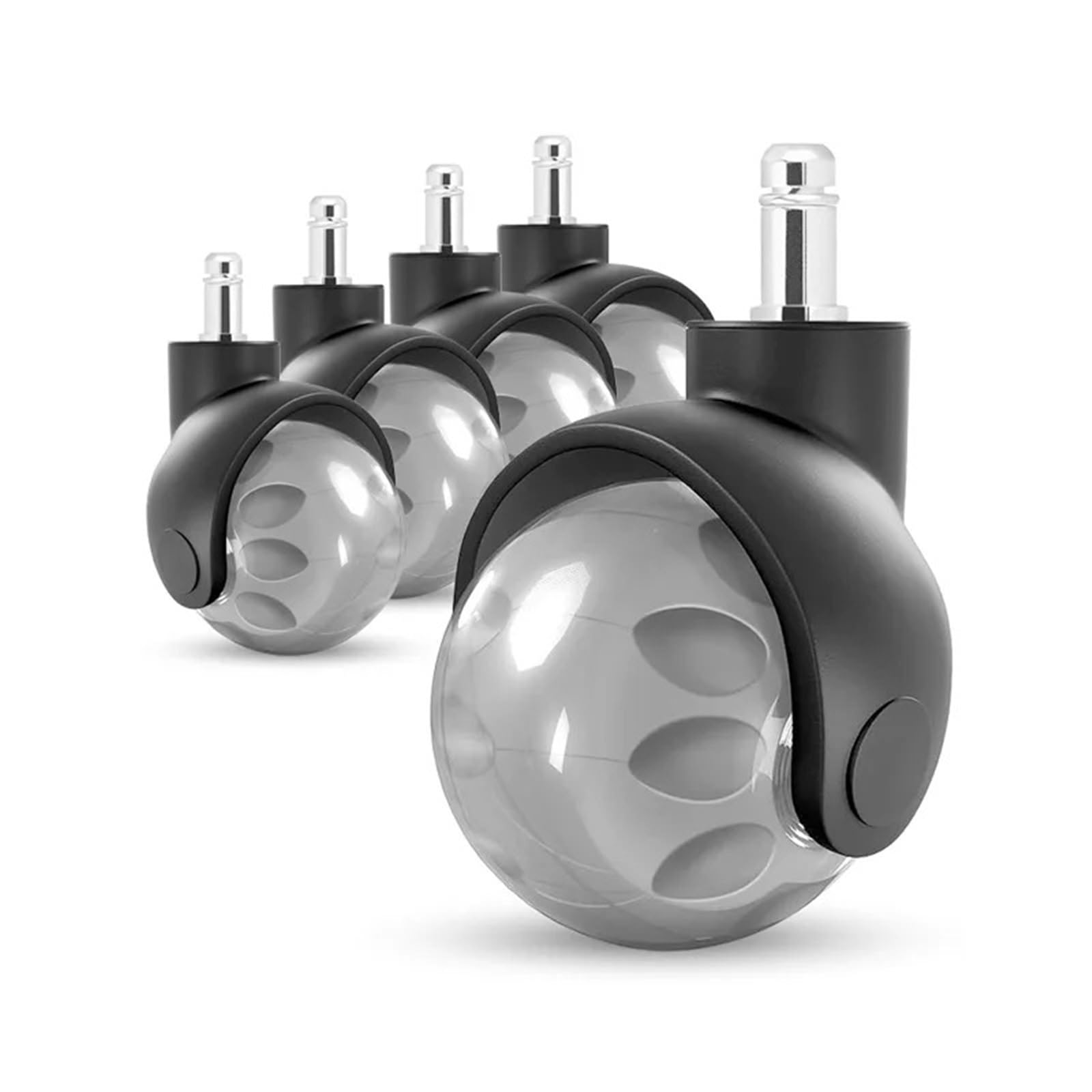 5 pezzi da 2 pollici ruote di ricambio for sedia ufficio, silenziose e scorrevoli, for scrivania, resistenti, universali Per Sedie Da Gaming(Grey)