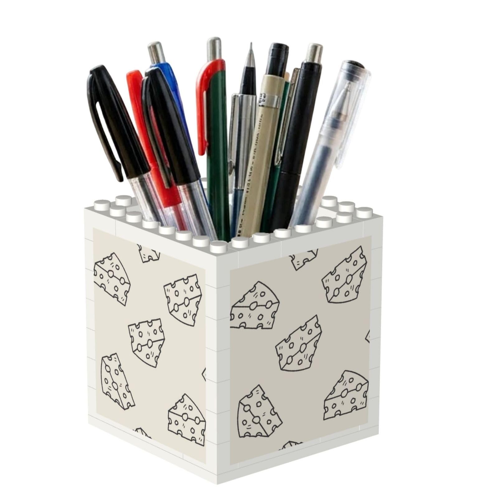 Poadnly Cheese Doodle Pattern, Pen Pot Pencil Holder for Office Home School, Compact Desk Organiser for Office Stationery