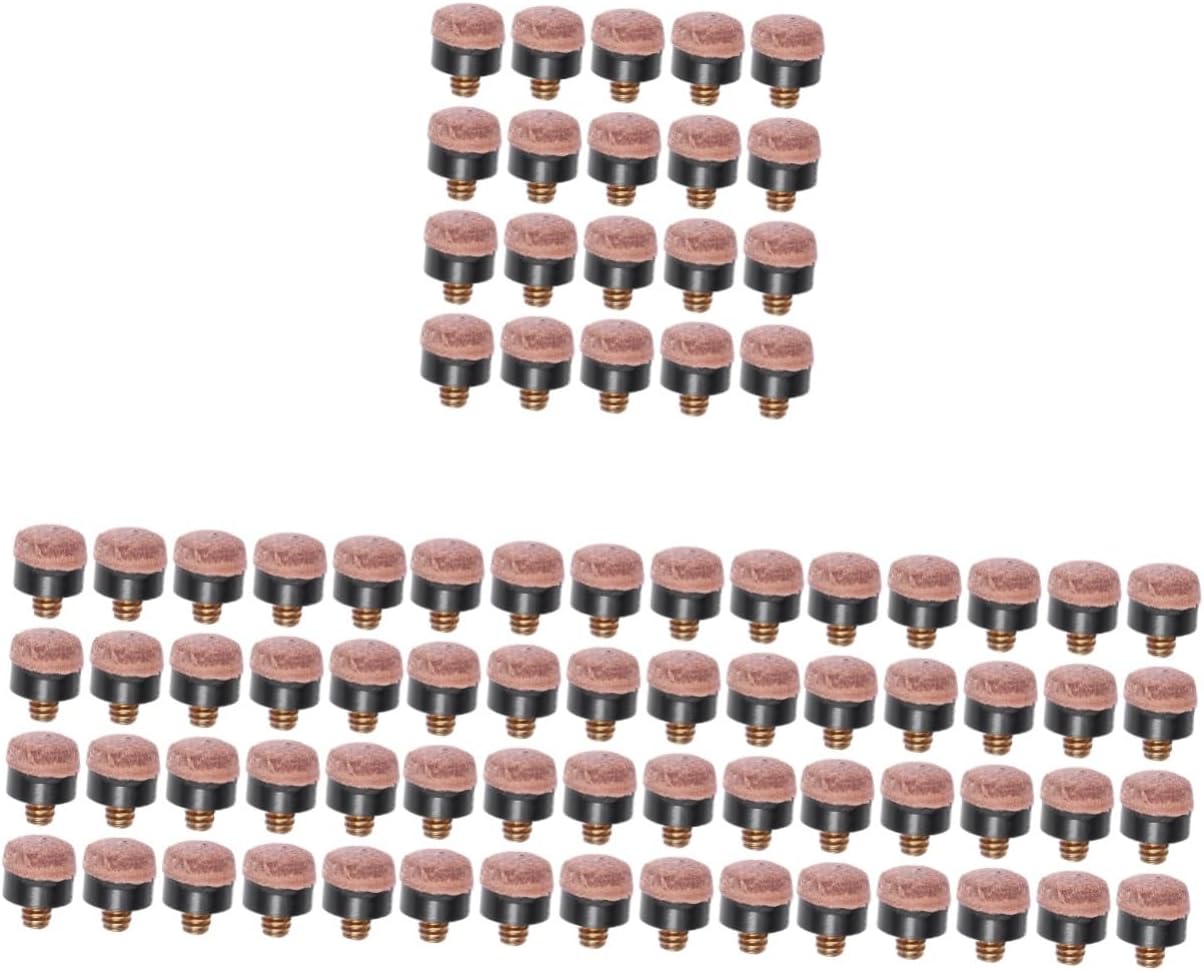 balacoo 160pcs Screw Billiard Cue Tips Leather Replacement Tips for Pool Sticks Essential Billiard Accessories for Players and Enthusiasts