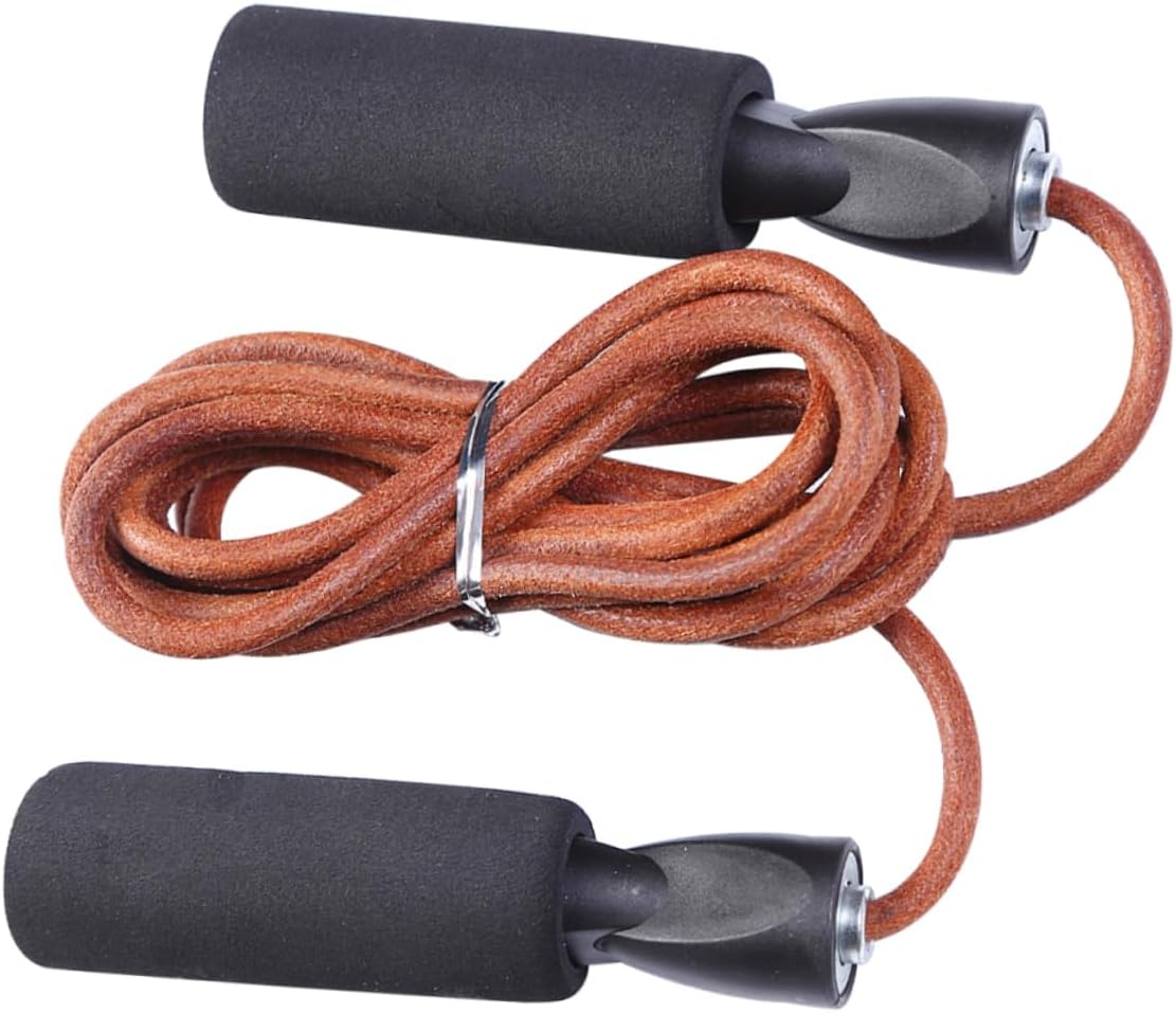 Milisten 1pcs Adjustable Cowhide Jump Rope for Exercise Comfortable Grip for Adults Professional Skipping Rope for Fitness Training Durable Design for and Sports Training