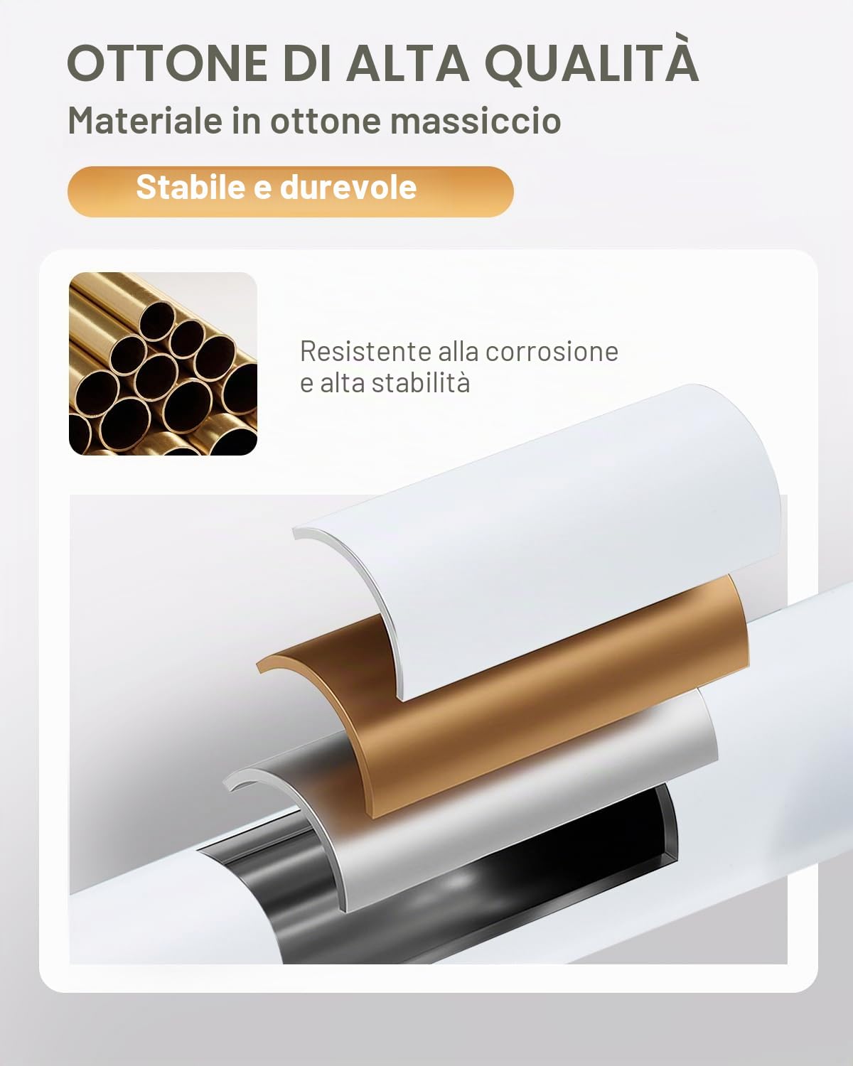 Rubinetto da bagno bianco a cascata, rubinetto da bagno alto, miscelatore monocomando in ottone