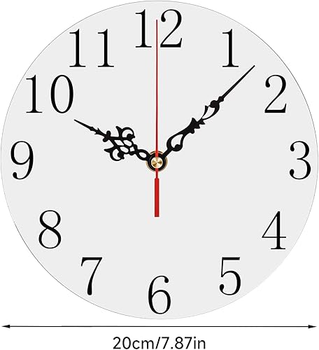 Miniatura 2 de Valyria Reloj de pared de sublimación en blanco, reloj de pared redondo de 7.9 pulgadas, silencioso, sin tictac, fácil de leer, funciona con pilas,