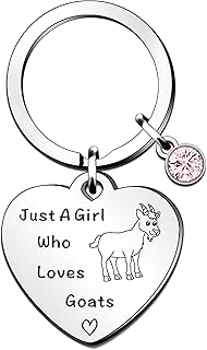 Funny Goat Keyring Gifts Animal Lover Gift Just A Girl Who Loves Goats Goat Lover Gift for Women Girls, Who Loves Goats Keyring