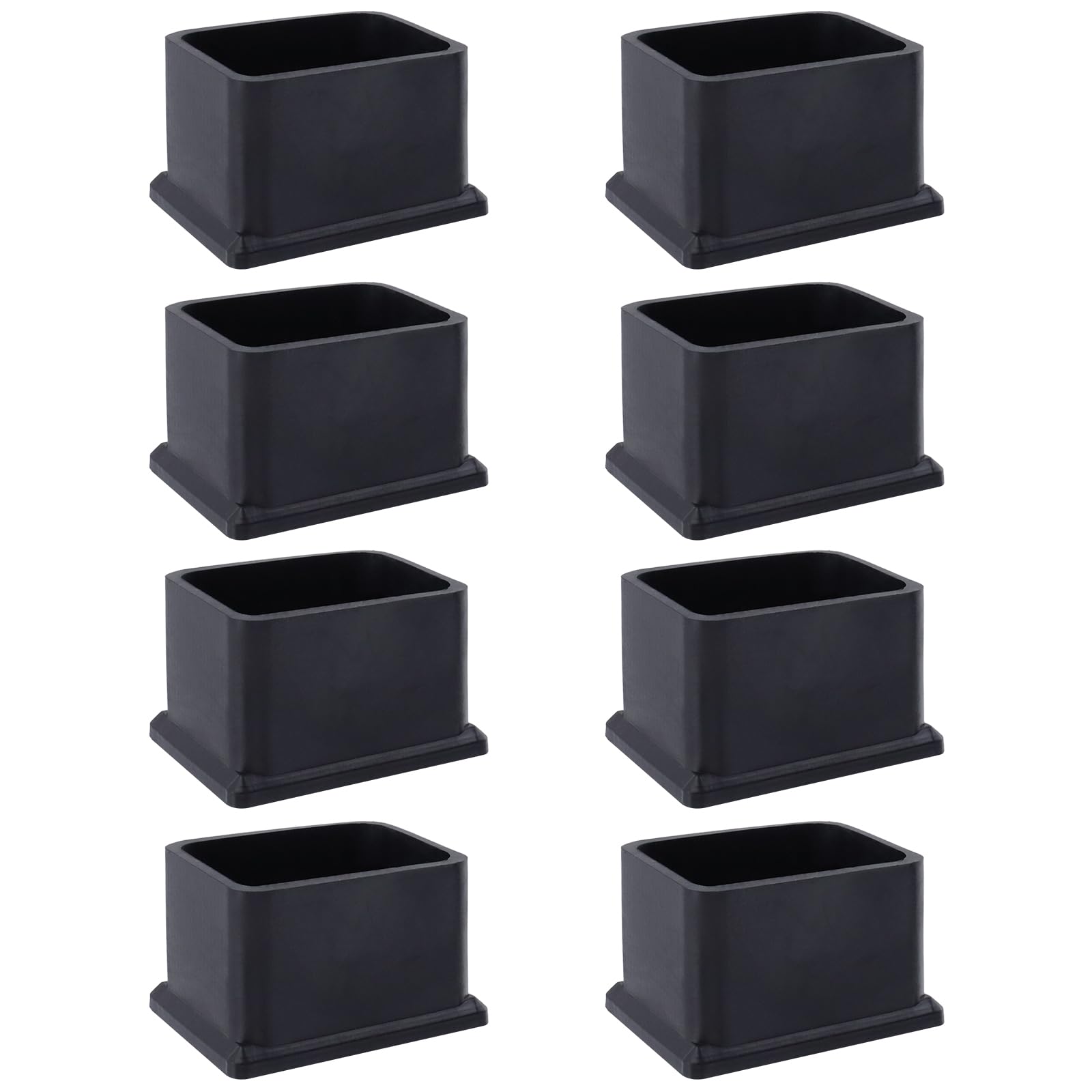 Fundas protectoras de PVC negro para patas de silla rectangulares, pack de 8