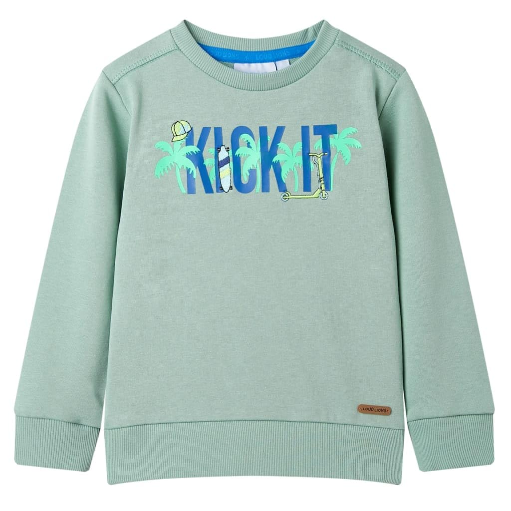 Felpa per bambini in 80% cotone, taglia 128, a maniche lunghe con scollo rotondo, traspirante e morbida, per scuola, tempo libero, sport e vita quotidiana in primavera