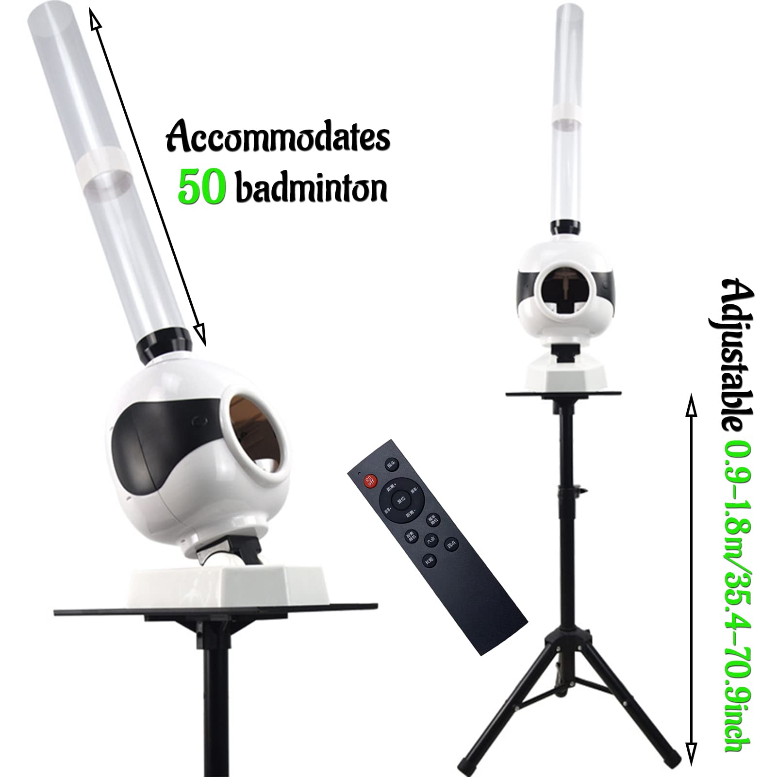 NENAGGE Automatic Badminton Pitching Machine Upgrade Portable Badminton Serve Machine Automatic Shuttlecock Launcher Badminton Training Machine for Beginners Professionals Indoor Outdoor