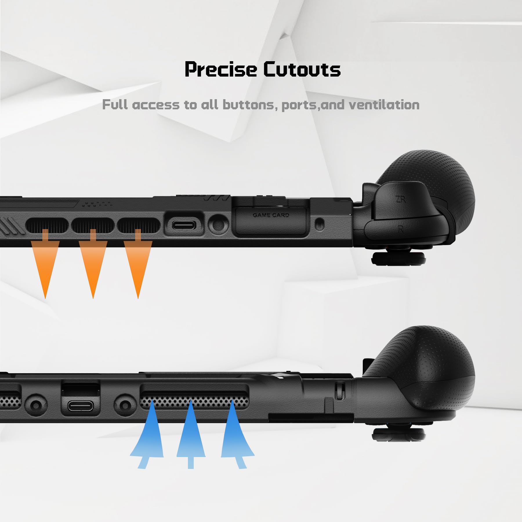 playvital Beyond-Grip Cover per Nintendo Switch 2 Custodia Protettiva Dockable, 2 Set Grip Ergonomico Intercambiabile&Copri Analogici per Joycon 2, Accessori per Switch 2 Console, Nero