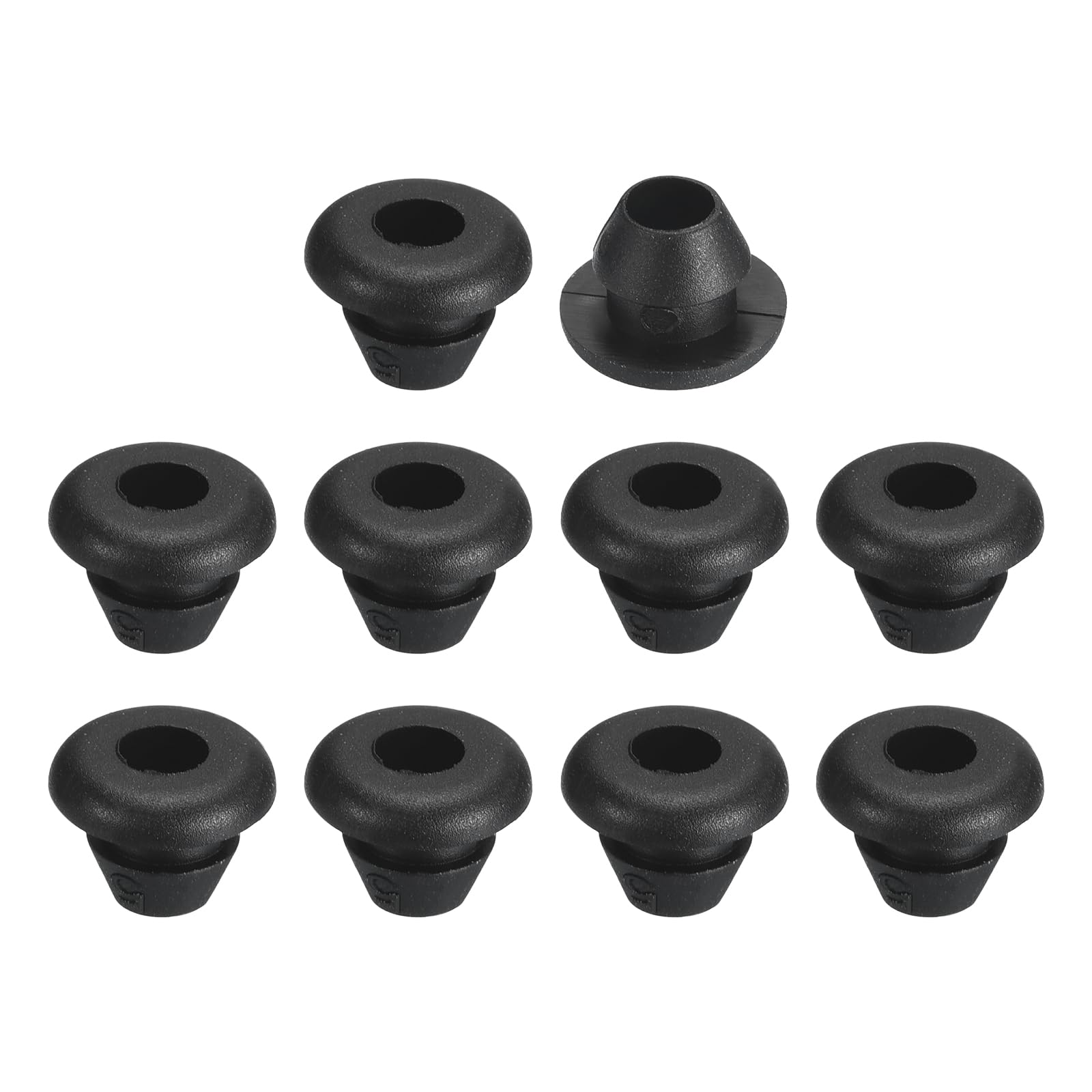 uxcell 50 Pcs Rubber Grommets, 3mm ID 5mm Drill Hole Double Sided Hollow Firewall Hole Plugs Round Electrical Wiring Gasket, Black-image-46