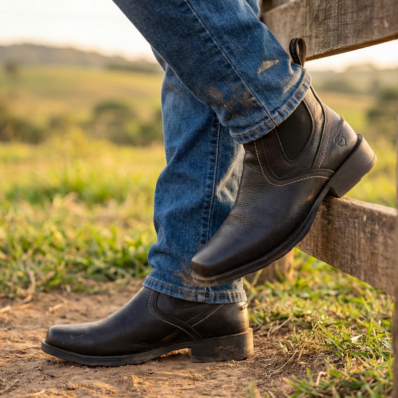 Image of SUREWAY Men's Western Chelsea Cowboy Boots