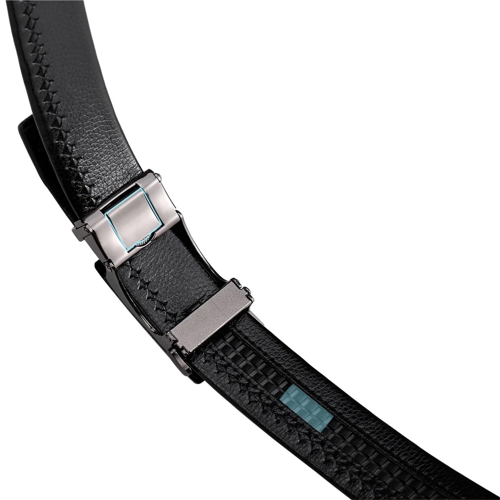 2 Stück Herrengürtel, vielseitiger Herrengürtel, automatische Schnalle, Business-formelle Kleidung, Leder-Freizeithosengürtel(120cm)