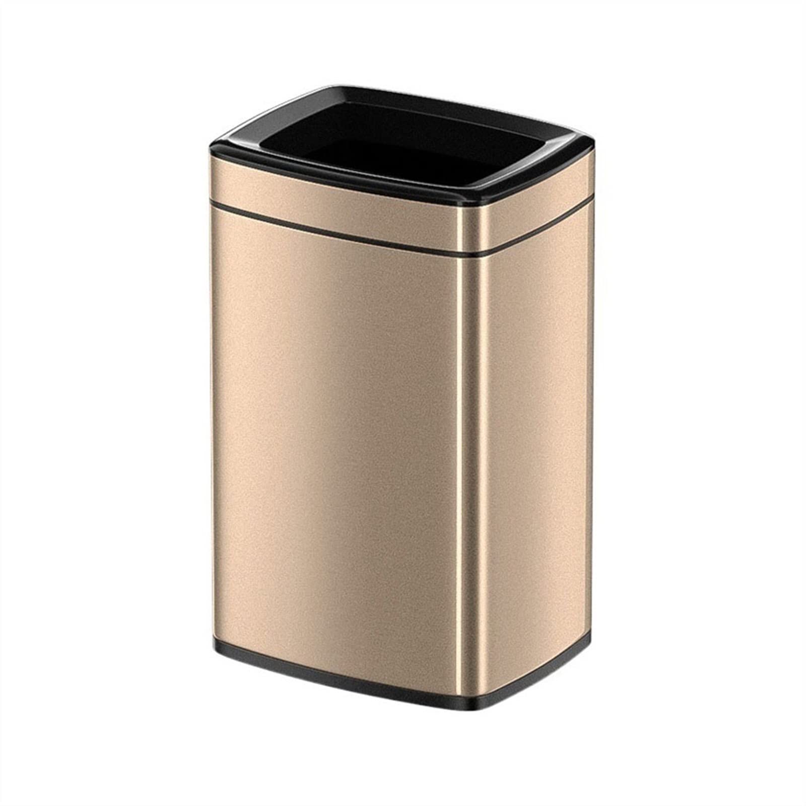 Sdydsge B In， 8L Light Coverless Stainless Steel Trash Can Narrow-Shaped Household Liviroom Kitchen Cracked Garbage Storage Office Can