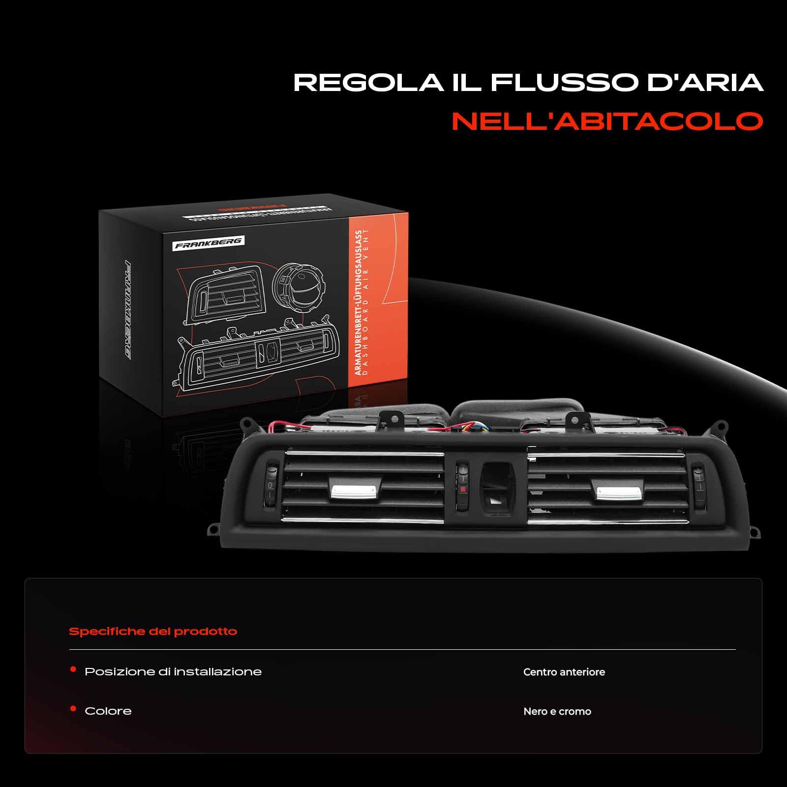 Frankberg Griglia di Valvolaazione Bocchetta dell'aria Compatibile con Serie 5 F10 518-535d xDrive 520-550i xDrive Serie 5 Touring F11 518-535d xDrive 520-550i xDrive Replace# 64229209136