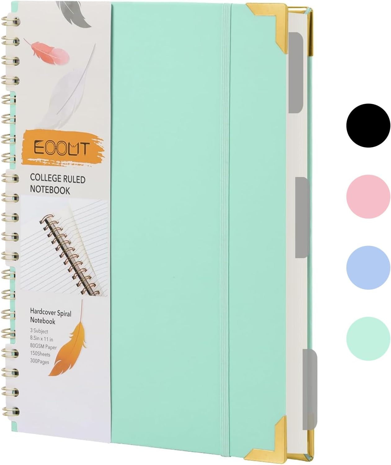 Amazon.com : EOOUT Spiral Notebook 8.5” x 11” College Ruled Notebook ...