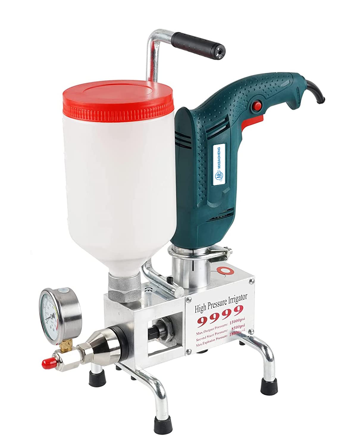 MXBAOHENG Macchina per Pompa ad iniezione per stuccatura 910W Macchina per stuccatura ad Alta Pressione Macchina per iniezione epossidica per Riparazione di Crepe nel Calcestruzzo 220V