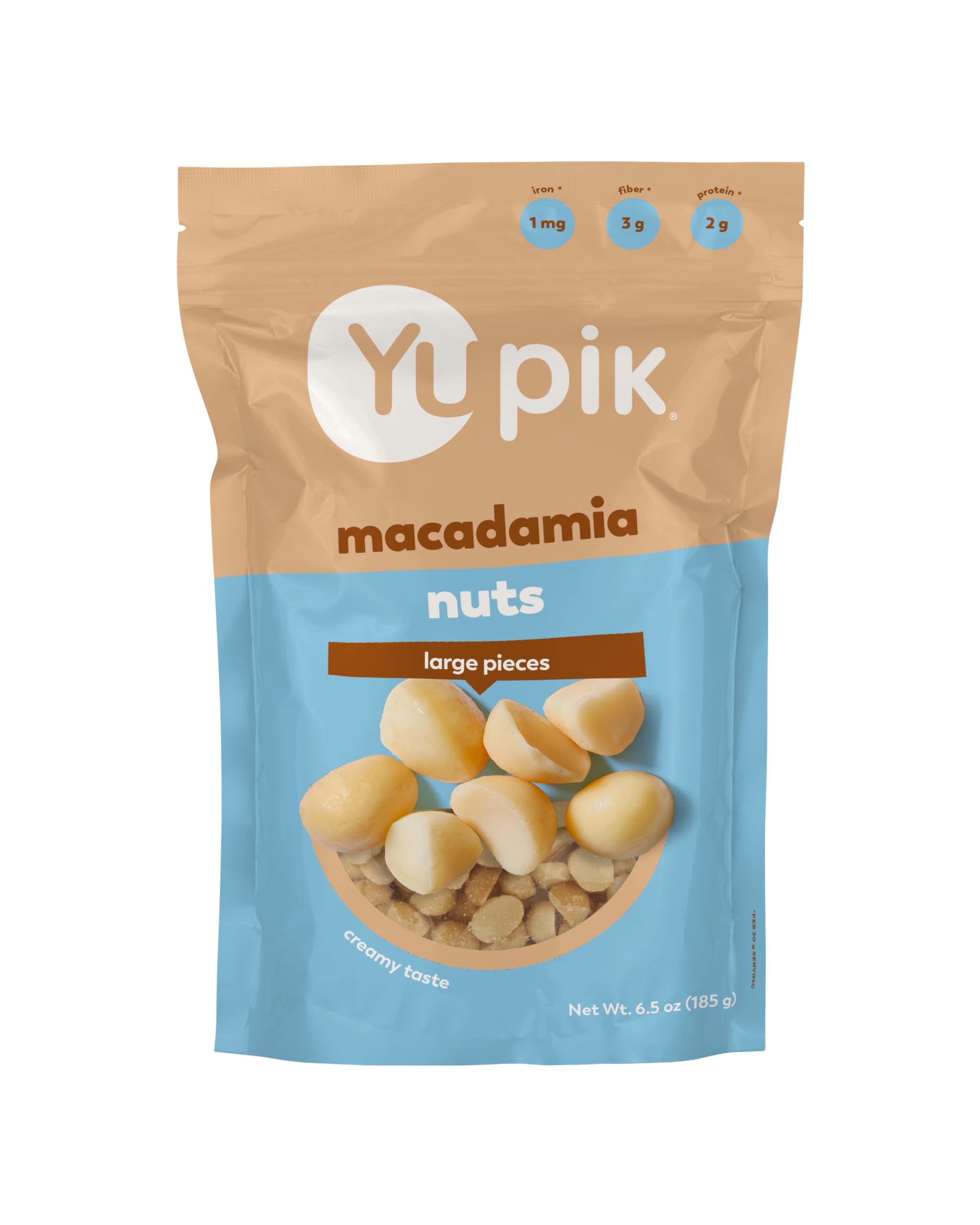 Yupik Macadamia Nuts, Large Pieces, 6.5 Oz, Gluten-Free, Kosher, Raw, Shelled, Unsalted, Healthy Snacks, Creamy Taste