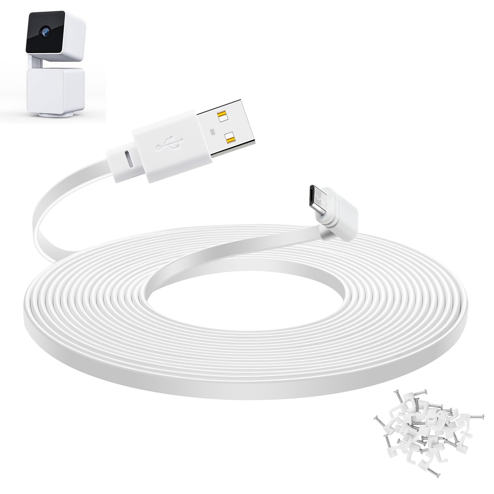 Amazon.com: Smays 20 ft Cable for WYZE Cam Pan v3 Camera, Flat