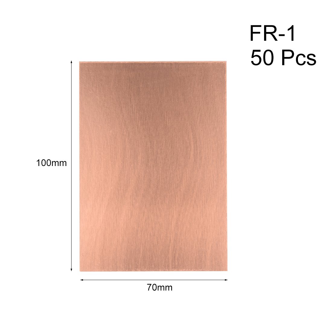 sourcing map 50 Stück Brau 7X10cm Einseitig Kupfer plattiert Laminat PCB Lochrasterplatte DE de