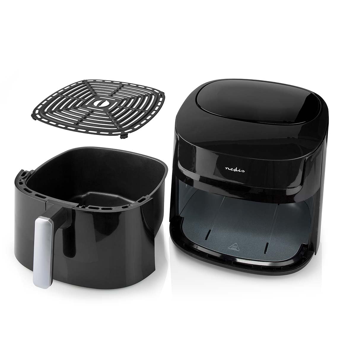 Friggitrice Ad Aria Nedis 12L - 1500W Con Girarrosto E 9 Programmi - Forno Elettrico Senza Olio Con Display LED, Nero