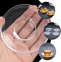 Vista 6 de Housoutil Plato de té de vidrio Platos de café Platillos de placa de vidrio transparente: 2 piezas de soporte de bolsa de té Decoración de mesa