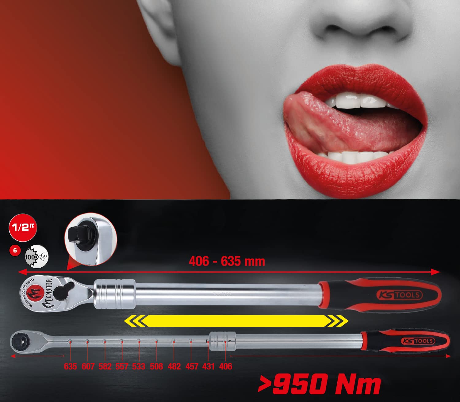 KS TOOLS Cricchetto reversibile 935.1285