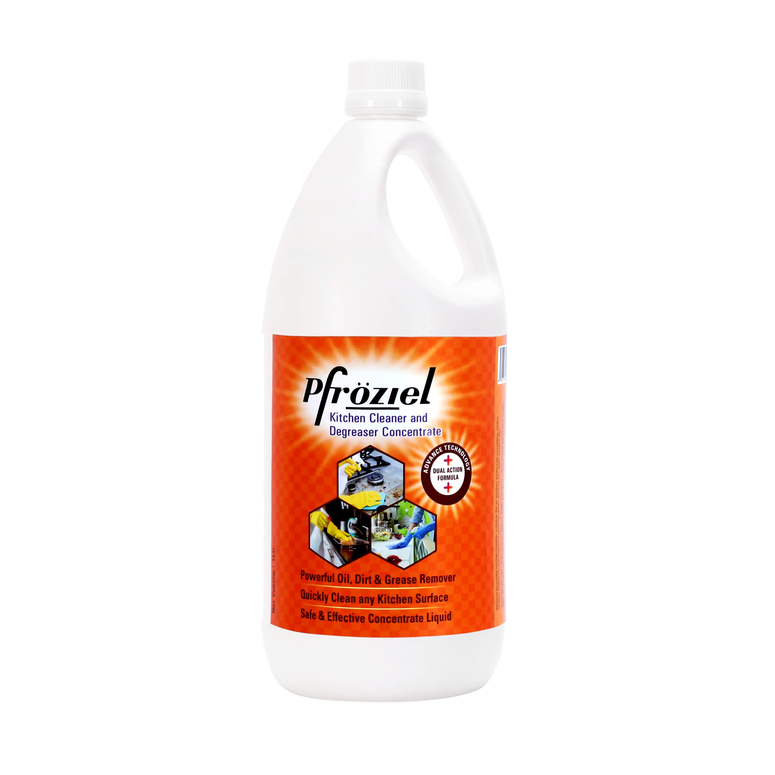 kitchen Cleaner Liquid (1 Liter) I Removes tough grease/oil/stain I Antibacterial I Cleans Kitchen Slabs, tiles, floor, marble I Non Flammable