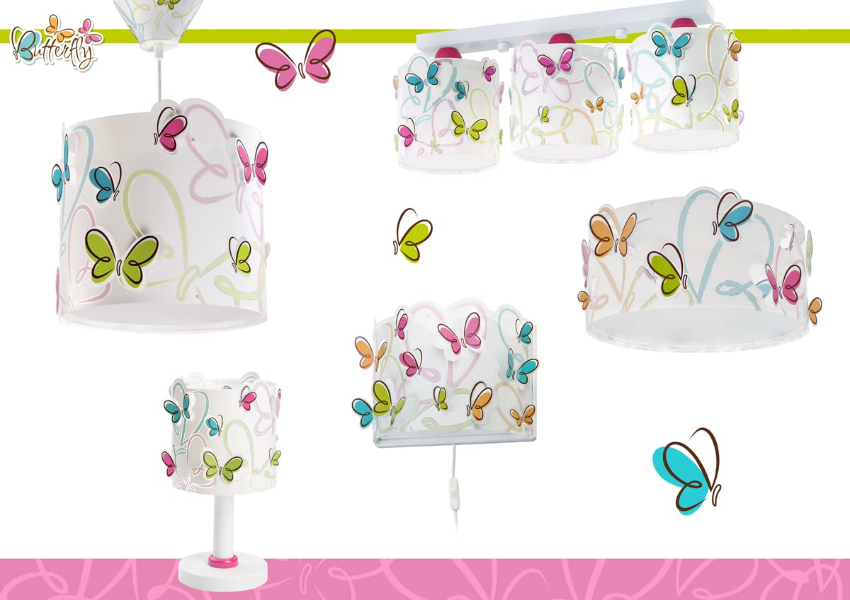Dalber Lámpara plafón de techo infantil Butterfly Mariposas, plafones infantiles