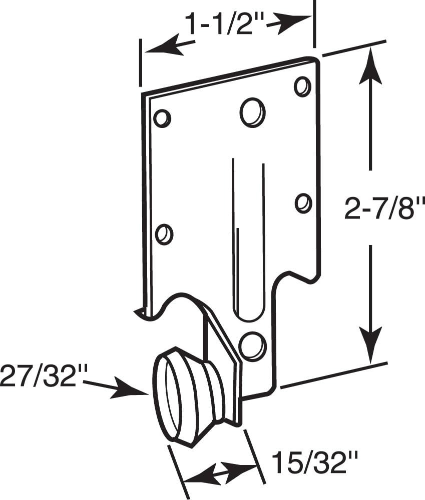 Prime-Line R 7132 Drawer Track Center Roller (2-pack),Gray