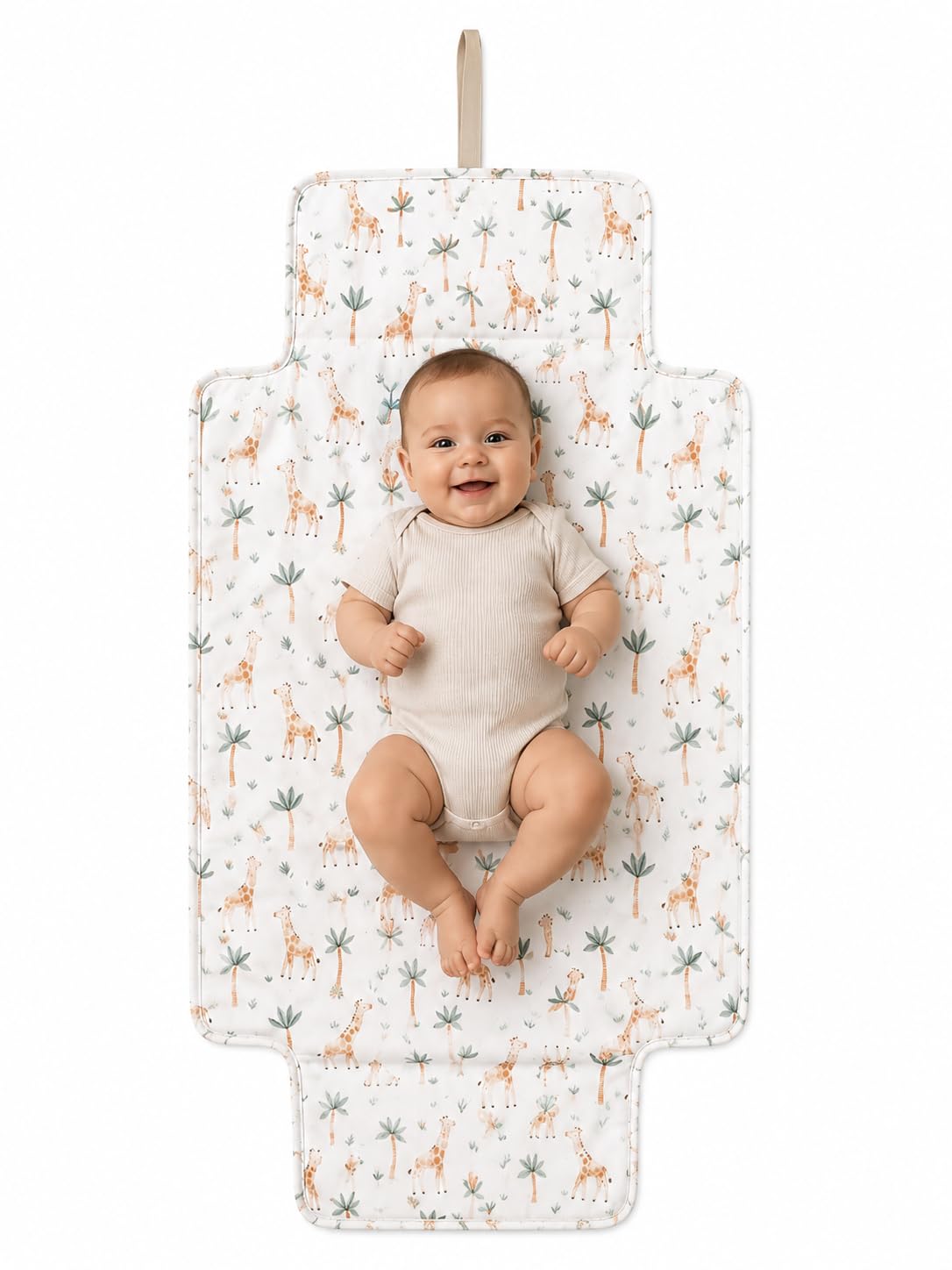 Travel Changing Mat - Waterproof & XL Size (Giraffe)