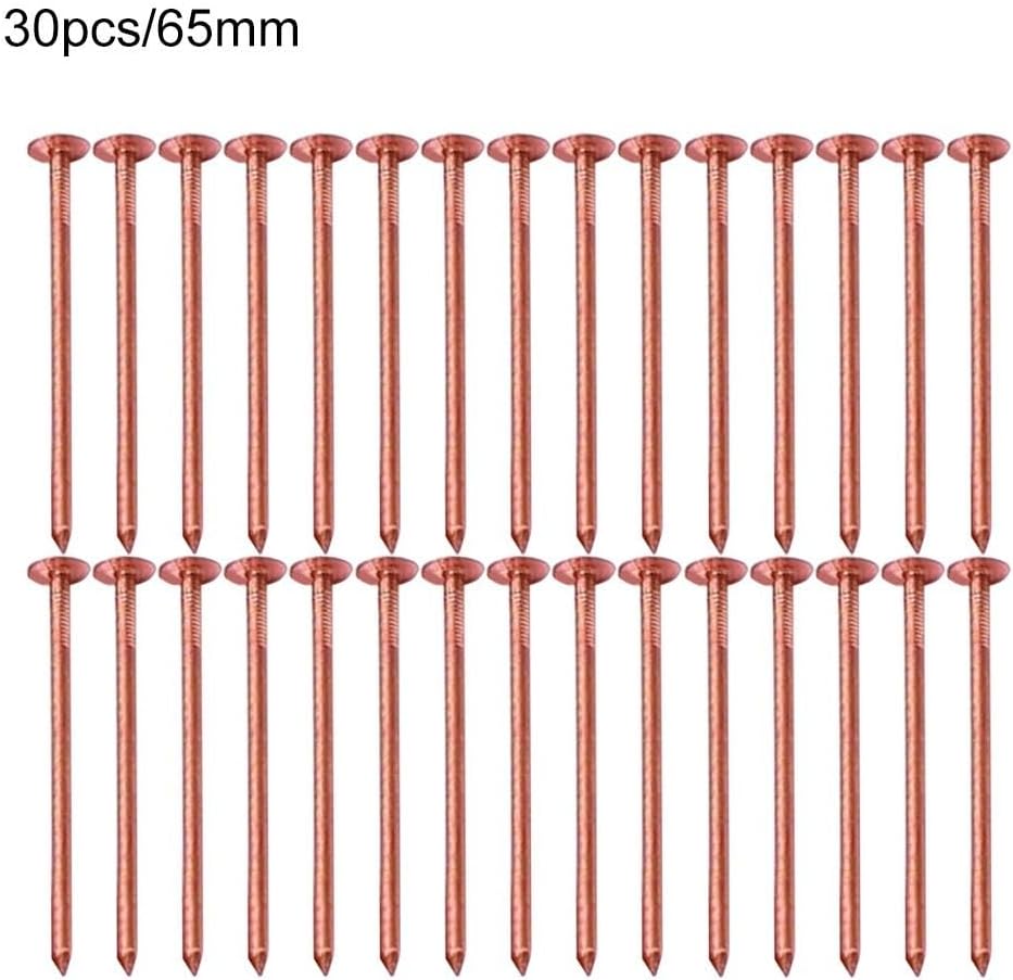65/75mm Copper Tree Stump Killer Nails for Root Elimination - Non-Invasive Stump Removal Spikes to Kill Tree Roots Without Digging, 40 Pack