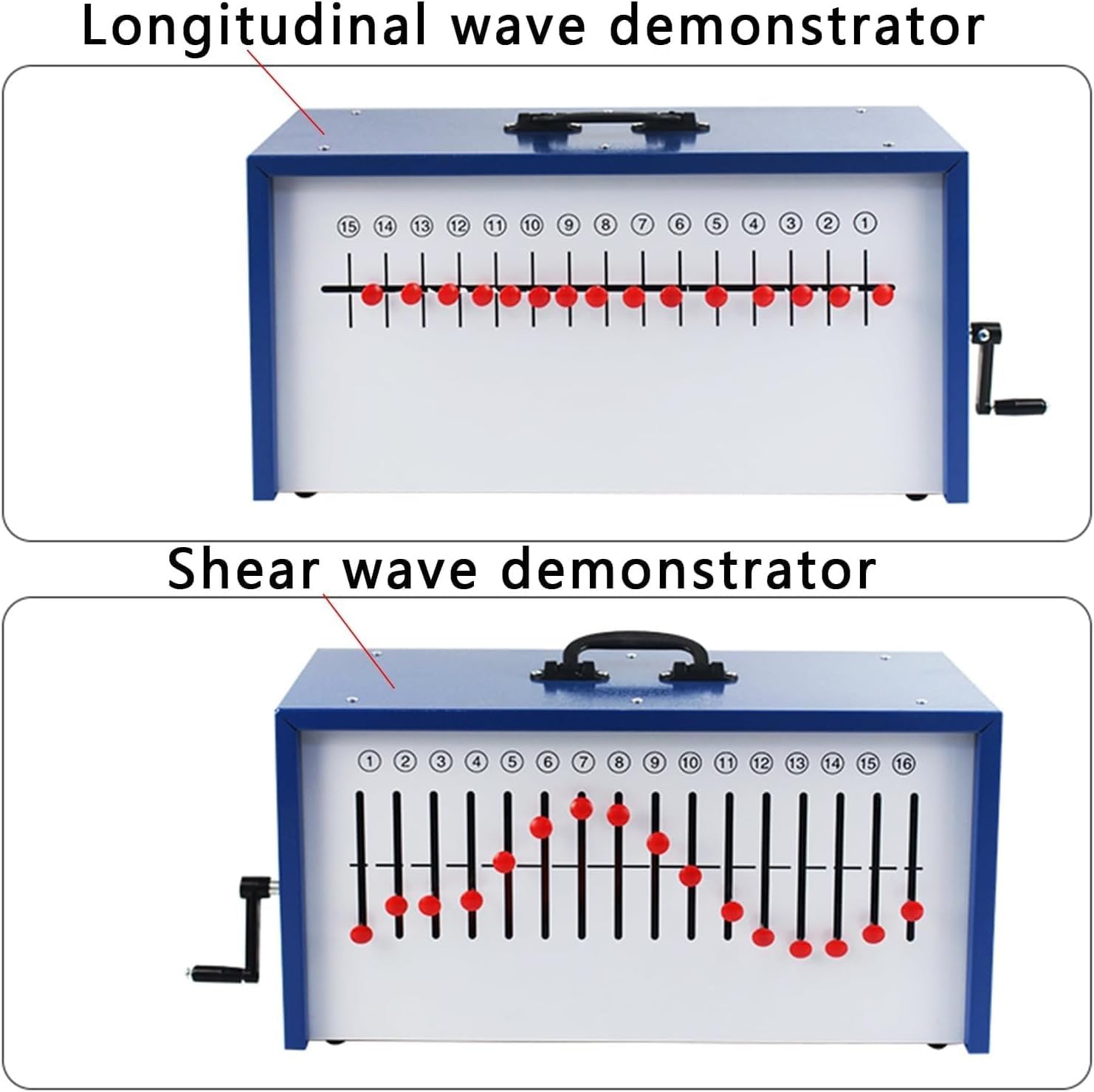 Wave Demonstrator Handgekröpfte Physik Unterricht Experimentiergeräte für Längs- und Querbewegung mit 16 exzentrischen Radwellenlöchern