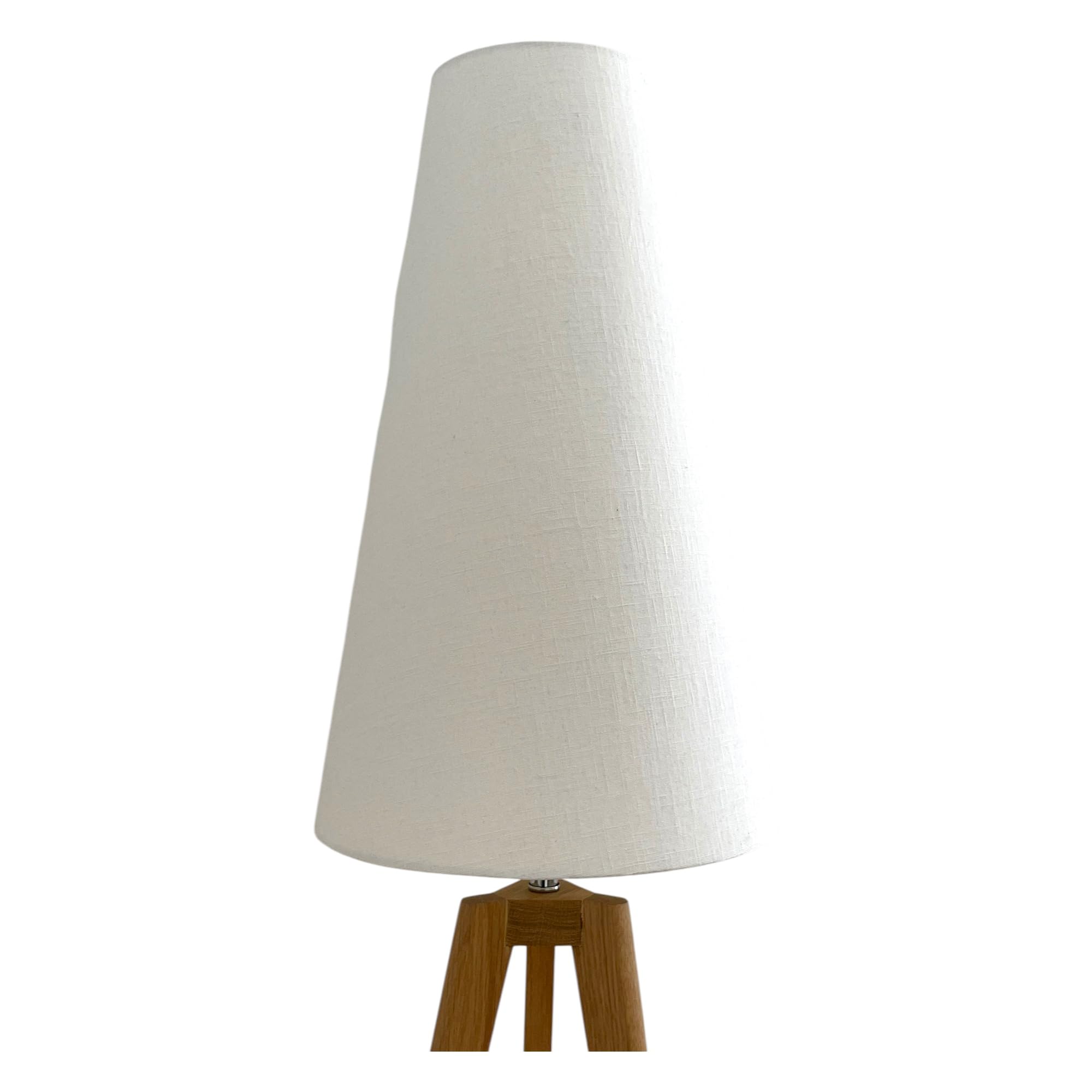 Cream Off White Textured 100% Linen Extra Tall Cone Lampshade