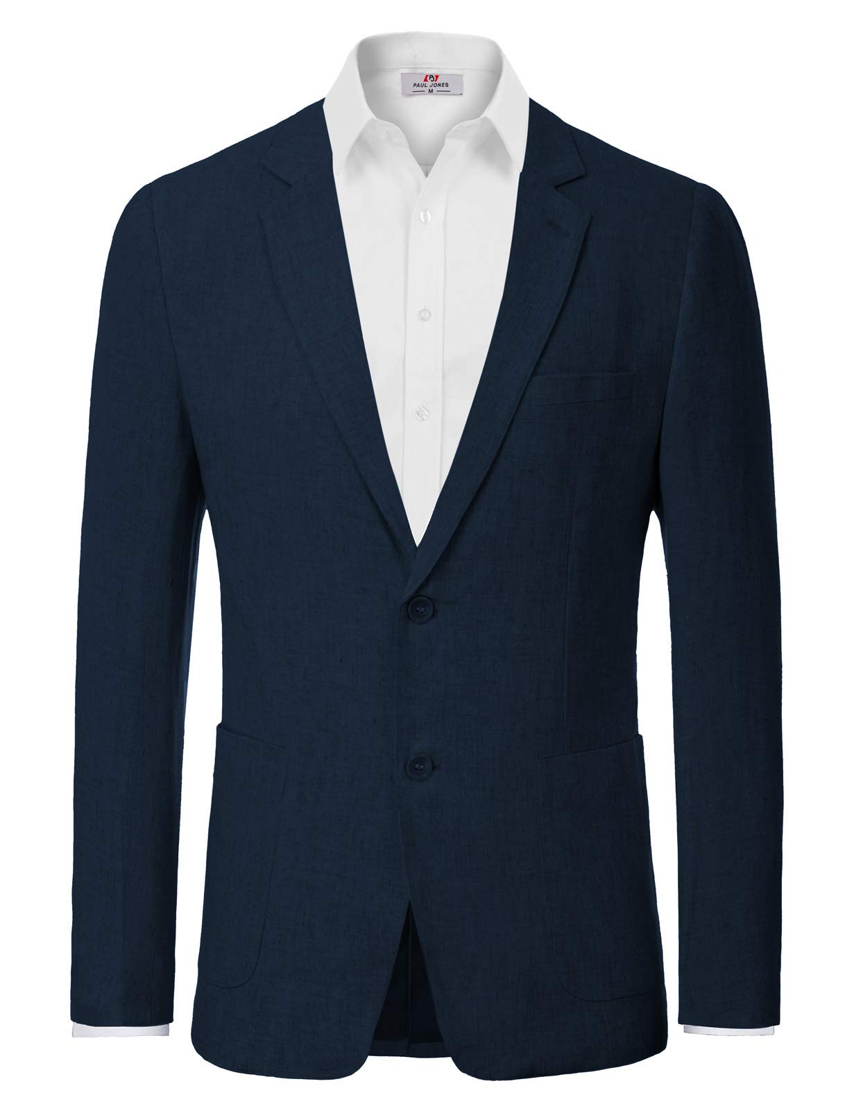 Men's Slim Fit Lightweight Linen Jacket Tailored Blazer Sport Coat-image-6