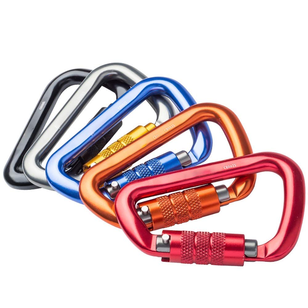Moschettone Grande, Gancio a Clip 2 Confezioni di Anello a D Durevole, moschettone Grande Automatico, Clip per Esterni, casa, Camper, Super Resistente (Rosso, 112x73 mm)