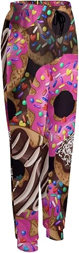 Miniatura 5 de Rainbow Donuts Women's Cinch Bottom Sweatpants High Waisted Jogger with Pockets Running Leggings