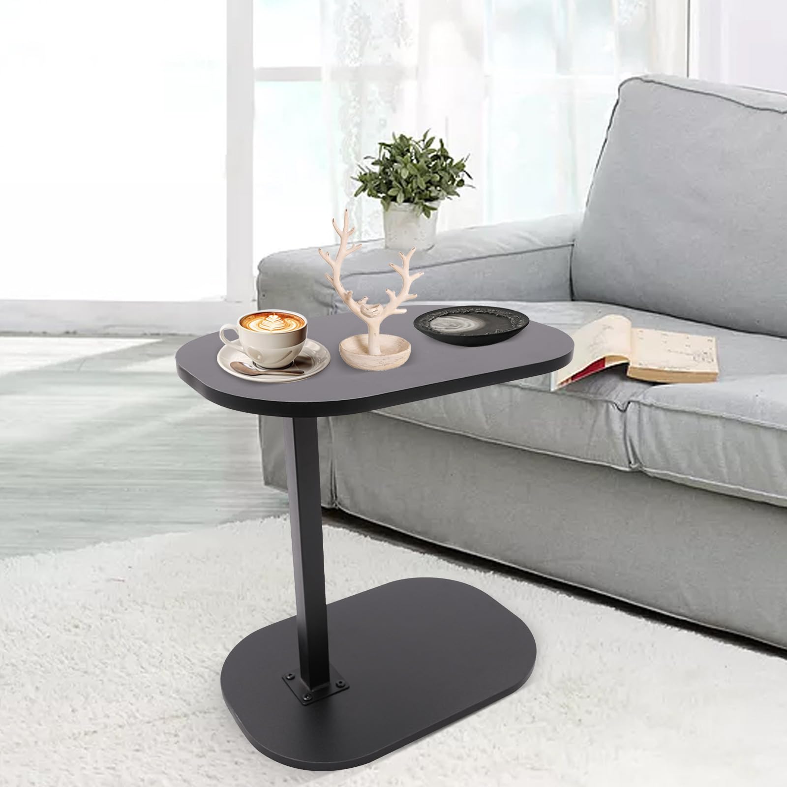 Höhenverstellbarer C-förmiger Beistelltisch – Mobiler Laptoptisch 45-80 Cm, Für Sofa & Bett